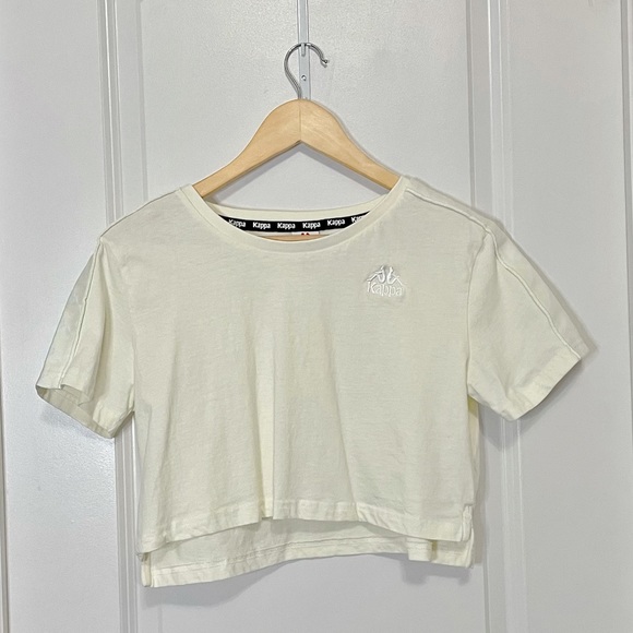 Kappa Cream Embroidered Logo Ultra-Cropped Tee - Picture 4 of 6